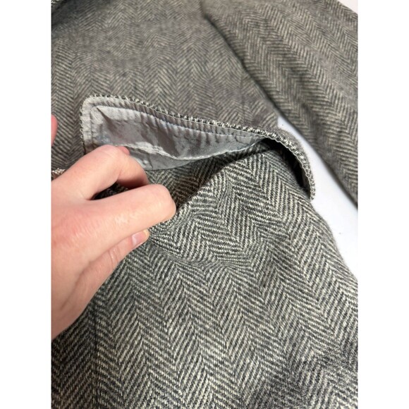 Vintage Haggar Imperial Herringbone Wool Blazer Elbow Patches USA - Picture 3 of 16